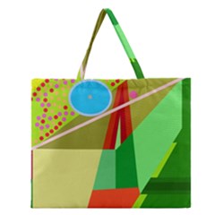Colorful Abstraction Zipper Large Tote Bag by Valentinaart