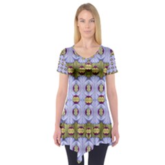 Soul Flower Short Sleeve Tunic  by pepitasart