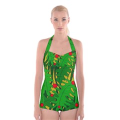 In the jungle Boyleg Halter Swimsuit 