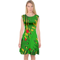 In the jungle Capsleeve Midi Dress