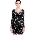 Black and White Starry Pattern Long Sleeve Bodycon Dress View1