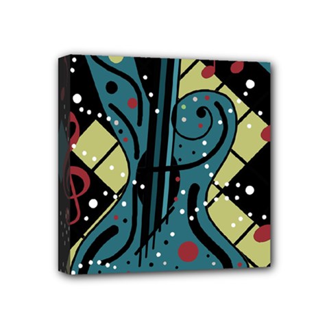 Playful Guitar Mini Canvas 4  X 4  by Valentinaart