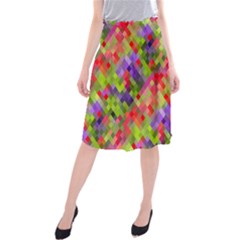 Colorful Mosaic Midi Beach Skirt