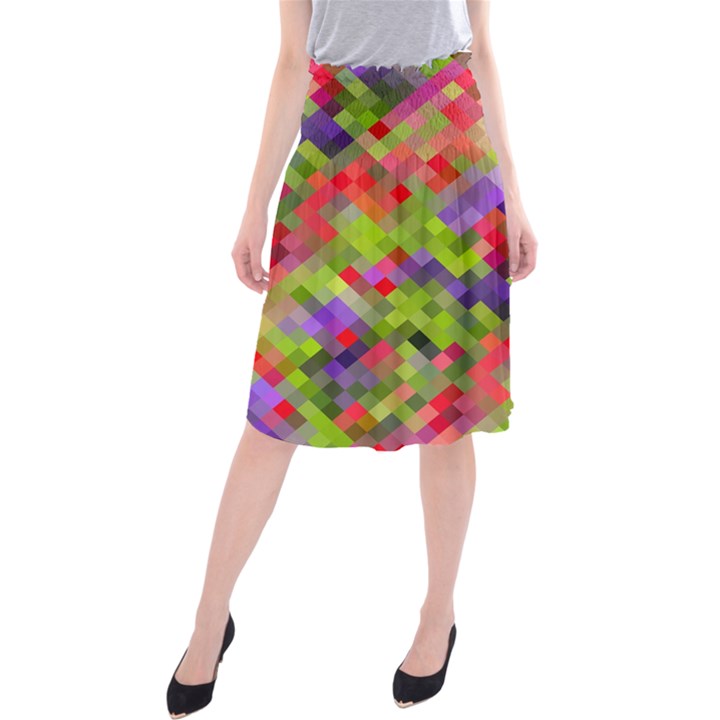 Colorful Mosaic Midi Beach Skirt