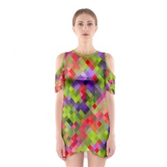 Colorful Mosaic Women s Cutout Shoulder One Piece by DanaeStudio