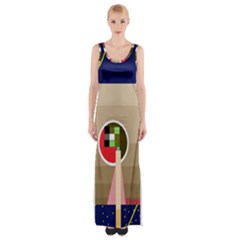 Decorative Abstraction Maxi Thigh Split Dress by Valentinaart