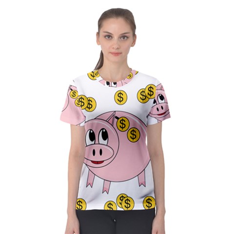 Piggy Bank  Women s Sport Mesh Tee by Valentinaart