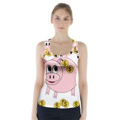 Piggy Bank  Racer Back Sports Top by Valentinaart