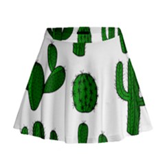 Cactuses Pattern Mini Flare Skirt by Valentinaart