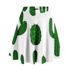 Cactuses Pattern High Waist Skirt by Valentinaart