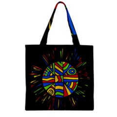 Colorful Bang Zipper Grocery Tote Bag by Valentinaart