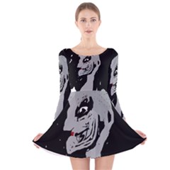 Horror Long Sleeve Velvet Skater Dress by Valentinaart