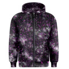 Black, Pink And Purple Splatter Pattern Men s Zipper Hoodie