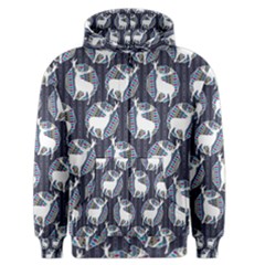 Geometric Deer Retro Pattern Men s Zipper Hoodie by DanaeStudio