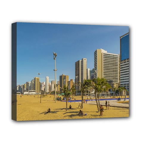 Beach And Buildings Of Fortaleza Brazil Deluxe Canvas 20  X 16   by dflcprints