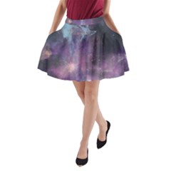 Blue Galaxy A-line Pocket Skirt