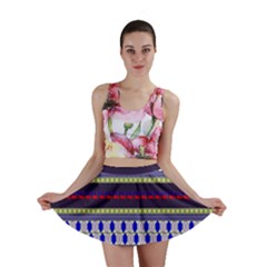 Colorful Retro Geometric Pattern Mini Skirt by DanaeStudio