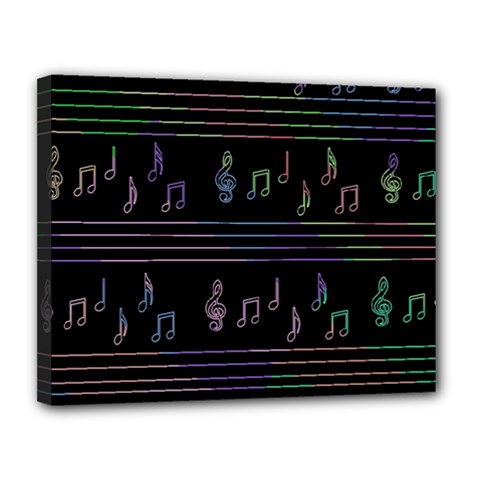 Music Pattern Canvas 14  X 11  by Valentinaart