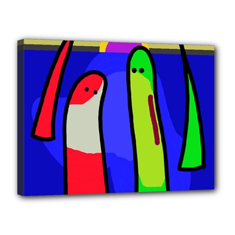 Colorful snakes Canvas 16  x 12 