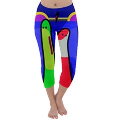 Colorful snakes Capri Winter Leggings 