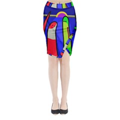 Colorful snakes Midi Wrap Pencil Skirt