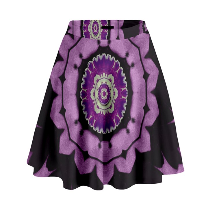 Decorative Leaf On Paper Mandala High Waist Skirt