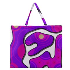 Purple Graffiti Zipper Large Tote Bag by Valentinaart