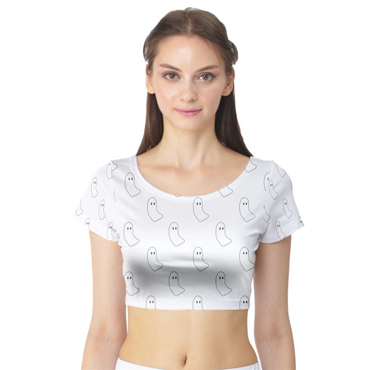 Ghosts Short Sleeve Crop Top (Tight Fit)