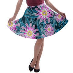 Whimsical Garden A-line Skater Skirt by DanaeStudio