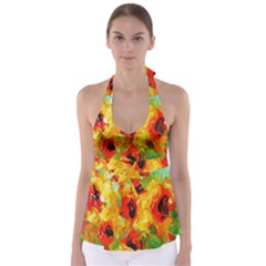  Sunflowers  Babydoll Tankini Top by artistpixi