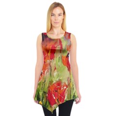 Abstract Poppys  Sleeveless Tunic