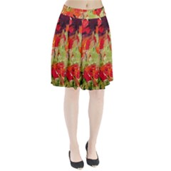 Abstract Poppys  Pleated Skirt