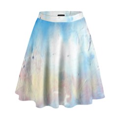 Abstract Blue And White Art Print High Waist Skirt