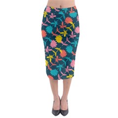 Colorful Floral Pattern Midi Pencil Skirt by DanaeStudio