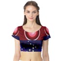 Techno  Short Sleeve Crop Top (Tight Fit) View1