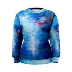 Abstract Blue And White Print  Women s Sweatshirt