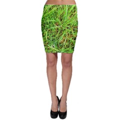 Natures Grass And Shamrock Print  Bodycon Skirt