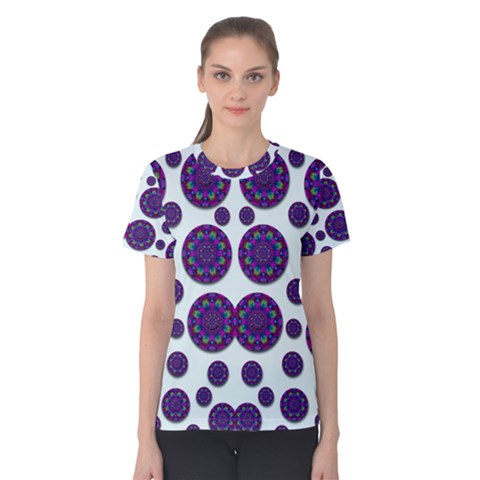 Shimmering Floral Abstracte Women s Cotton Tee by pepitasart