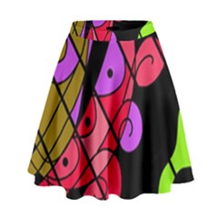 Elegant Abstract Decor High Waist Skirt by Valentinaart