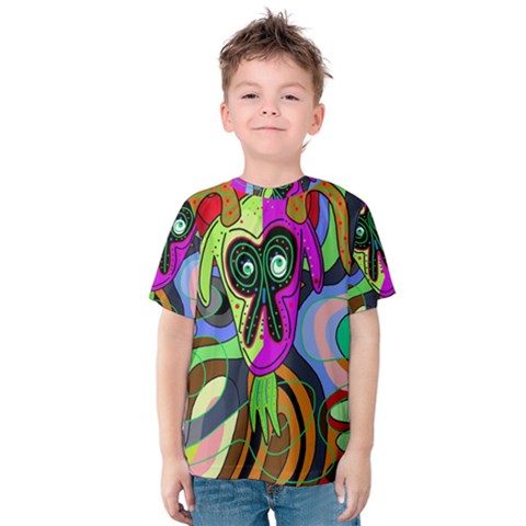 Colorful Goat Kid s Cotton Tee by Valentinaart