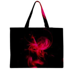 Pink Flame Fractal Pattern Medium Tote Bag by traceyleeartdesigns