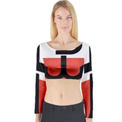 Flag Of The Polish Underground State, 1939-1945 Long Sleeve Crop Top by abbeyz71
