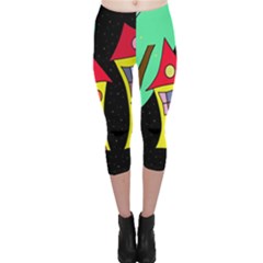 Two Houses 2 Capri Leggings  by Valentinaart