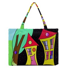 Two Houses 2 Medium Zipper Tote Bag by Valentinaart