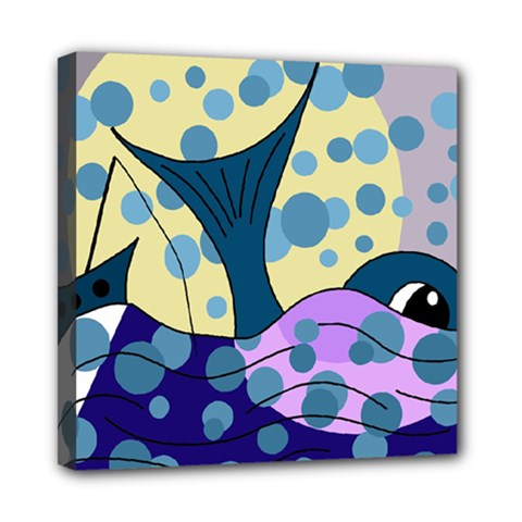 Whale Mini Canvas 8  X 8  by Valentinaart