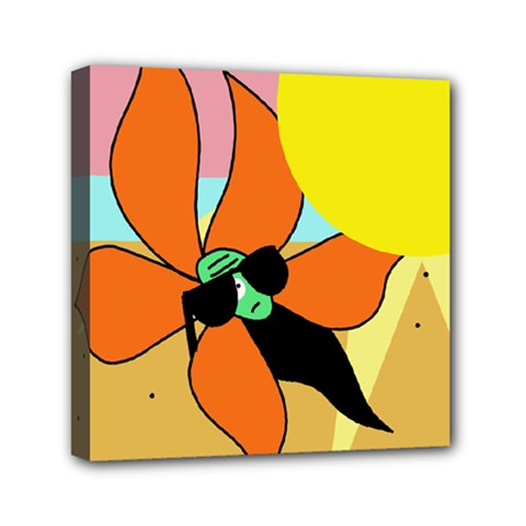 Sunflower On Sunbathing Mini Canvas 6  X 6  by Valentinaart