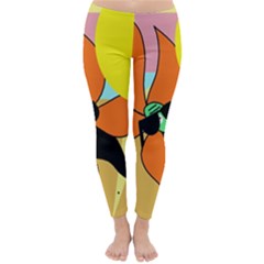 Sunflower On Sunbathing Winter Leggings  by Valentinaart