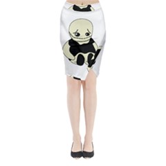 Halloween Sad Monster Midi Wrap Pencil Skirt