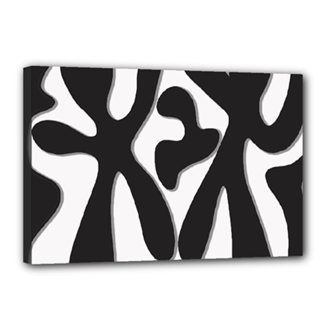 Black and white dance Canvas 18  x 12 