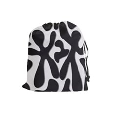 Black and white dance Drawstring Pouches (Large) 
